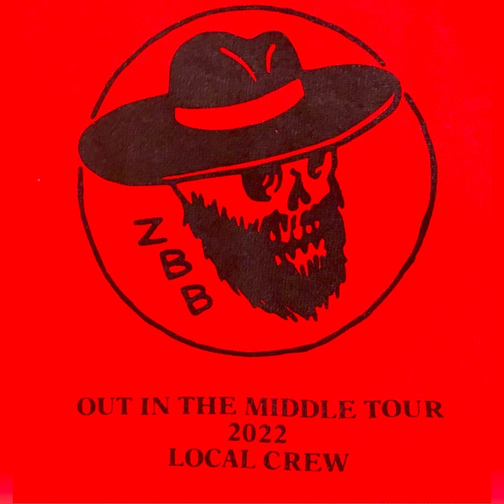 Mens XL Red Zac Brown Band 2022 Local Crew Stagehand Shirt RARE